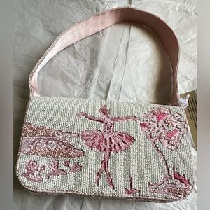 Viral Hand Beaded Pink Ballerina Shoulder Bag